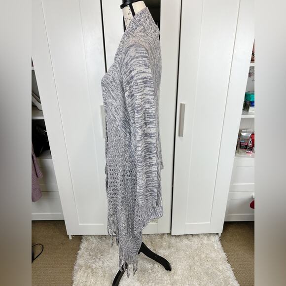 Daytrip Blue and White Long Oversized Knit Cardigan Size Large - Picture 2 of 7